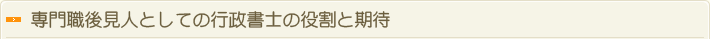 専門職後見人としての行政書士の役割と期待